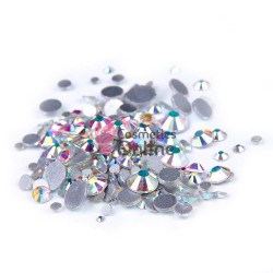 Strasuri din Cristale 100 bucati SC021 Argintii cu Reflexii Mixt 1,5-5mm 